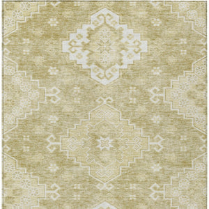 Homeroots 3'' Artichoke Green Medallion Washable Indoor Outdoor Area Rug - Stylish, Durable, And Versatile 10' X 14' Polyester 589061