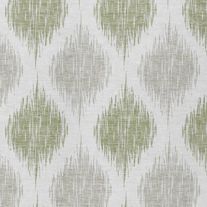 Homeroots 3' Stylish Artichoke Green Ivory Gray Ikat Washable Area Rug For Indoor Outdoor Spaces, Durable Design 3' X 5' Polyester 589062