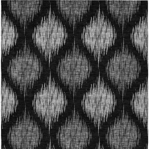 Homeroots 3' Stylish Artichoke Green Ivory Gray Ikat Washable Area Rug For Indoor Outdoor Spaces, Durable Design 3' X 5' Polyester 589074