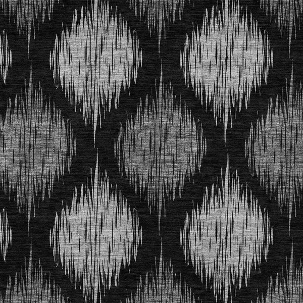 Homeroots 3' Stylish Artichoke Green Ivory Gray Ikat Washable Area Rug For Indoor Outdoor Spaces, Durable Design 3' X 5' Polyester 589074