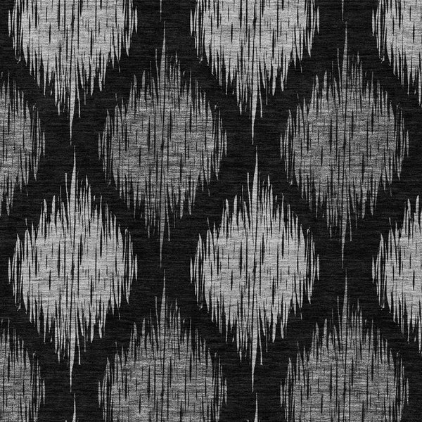 Homeroots 3' Stylish Artichoke Green Ivory Gray Ikat Washable Area Rug For Indoor Outdoor Spaces, Durable Design 5' X 8' Polyester 589075