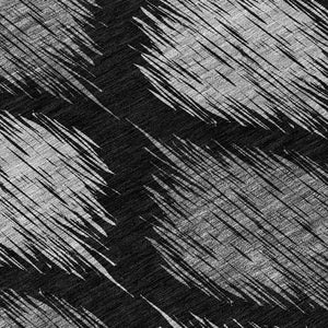 Homeroots 3' Stylish Artichoke Green Ivory Gray Ikat Washable Area Rug For Indoor Outdoor Spaces, Durable Design 8' Round Polyester 589076