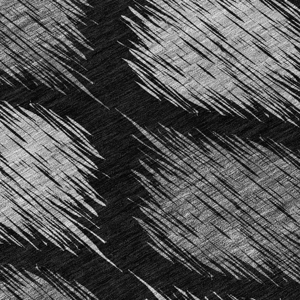 Homeroots 3' Stylish Artichoke Green Ivory Gray Ikat Washable Area Rug For Indoor Outdoor Spaces, Durable Design 8' Round Polyester 589076