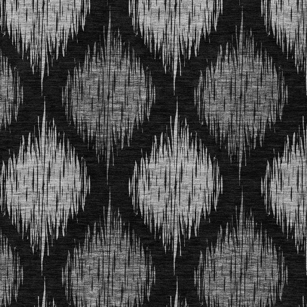 Homeroots 3' Stylish Artichoke Green Ivory Gray Ikat Washable Area Rug For Indoor Outdoor Spaces, Durable Design 9' X 12' Polyester 589078