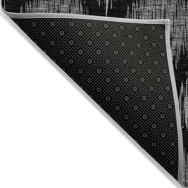 Homeroots 3' Stylish Artichoke Green Ivory Gray Ikat Washable Area Rug For Indoor Outdoor Spaces, Durable Design 10' X 14' Polyester 589079