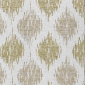 Homeroots 3' Stylish Artichoke Green Ivory Gray Ikat Washable Area Rug For Indoor Outdoor Spaces, Durable Design 10' X 14' Polyester 589103