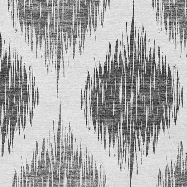 Homeroots 3' Stylish Artichoke Green Ivory Gray Ikat Washable Area Rug For Indoor Outdoor Spaces, Durable Design 10' X 14' Polyester 589109