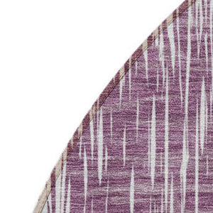 Homeroots 3' Stylish Artichoke Green Ivory Gray Ikat Washable Area Rug For Indoor Outdoor Spaces, Durable Design 8' Round Polyester 589118