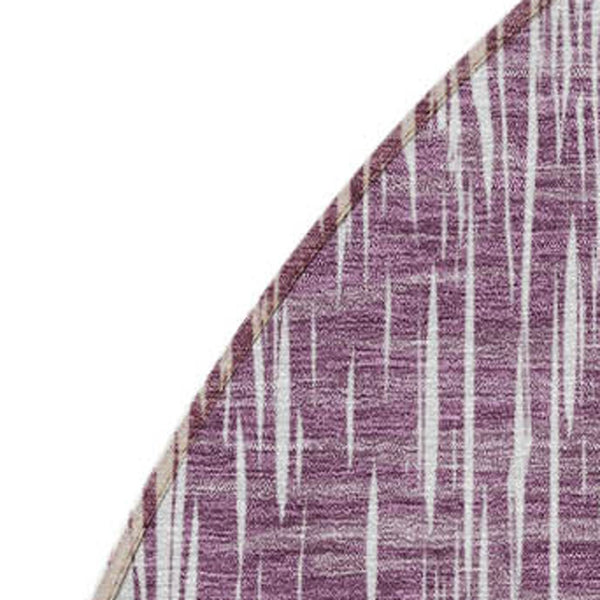 Homeroots 3' Stylish Artichoke Green Ivory Gray Ikat Washable Area Rug For Indoor Outdoor Spaces, Durable Design 8' Round Polyester 589118