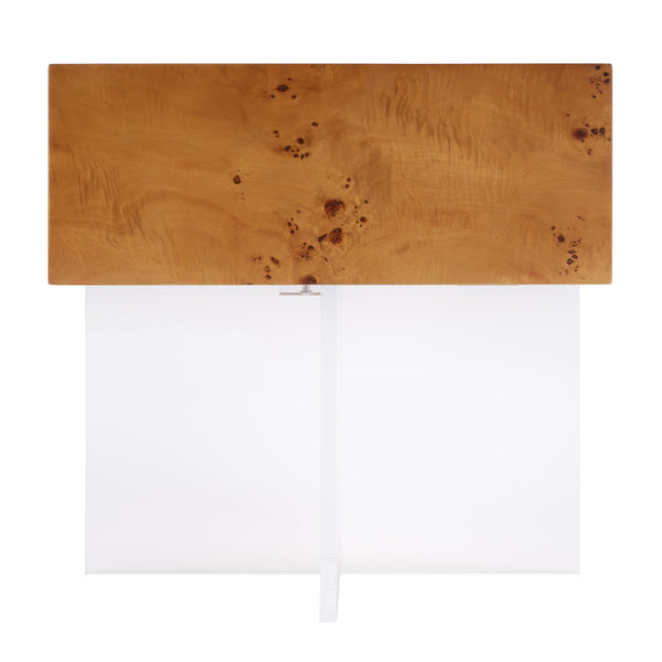Butler Specialty Corsica Square Acrylic Side Table With Wood Grain Finish – Elegant Modern Design For Your Space Clear Mdf,Acrylic 5891335-butler