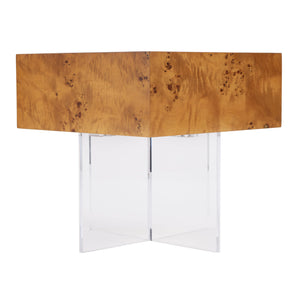 Butler Specialty Corsica Square Acrylic Side Table With Wood Grain Finish – Elegant Modern Design For Your Space Clear Mdf,Acrylic 5891335-butler