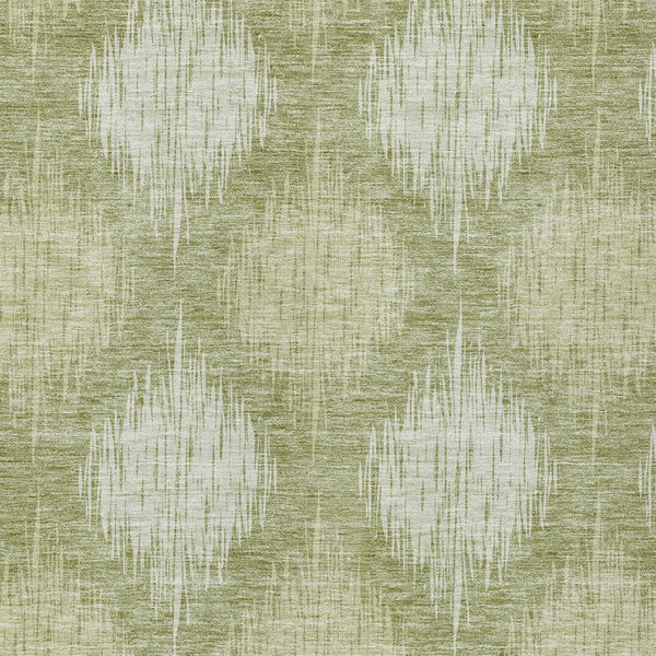 Homeroots 3' Stylish Ikat Washable Area Rug In Artichoke Green & Fern Green For Indoor/Outdoor Spaces 3' X 5' Polyester 589134