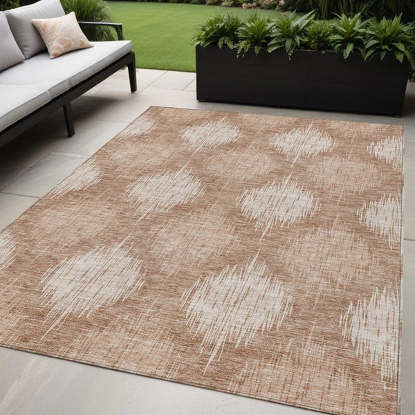 Homeroots 3' Stylish Ikat Washable Area Rug In Artichoke Green & Fern Green For Indoor/Outdoor Spaces 5' X 8' Polyester 589141