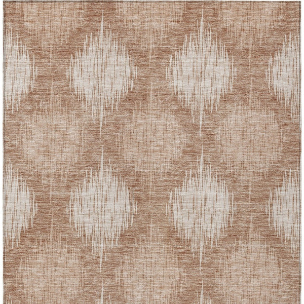 Homeroots 3' Stylish Ikat Washable Area Rug In Artichoke Green & Fern Green For Indoor/Outdoor Spaces 5' X 8' Polyester 589141