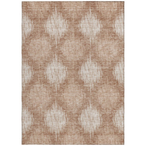 Homeroots 3' Stylish Ikat Washable Area Rug In Artichoke Green & Fern Green For Indoor/Outdoor Spaces 8' X 10' Polyester 589143