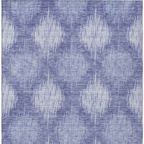 Homeroots 3' Stylish Ikat Washable Area Rug In Artichoke Green & Fern Green For Indoor/Outdoor Spaces 10' X 14' Polyester 589151