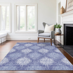 Homeroots 3' Stylish Ikat Washable Area Rug In Artichoke Green & Fern Green For Indoor/Outdoor Spaces 10' X 14' Polyester 589151