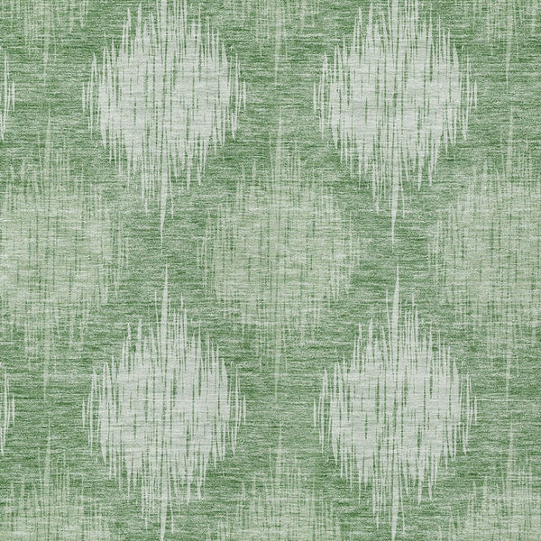 Homeroots 3' Stylish Ikat Washable Area Rug In Artichoke Green & Fern Green For Indoor/Outdoor Spaces 3' X 5' Polyester 589158