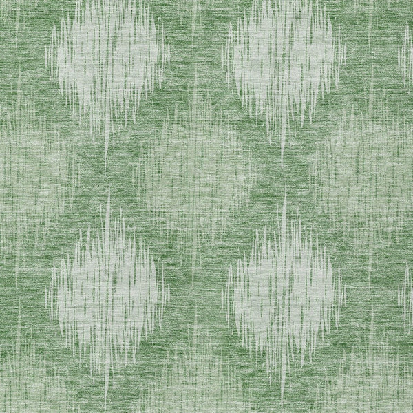 Homeroots 3' Stylish Ikat Washable Area Rug In Artichoke Green & Fern Green For Indoor/Outdoor Spaces 5' X 8' Polyester 589159