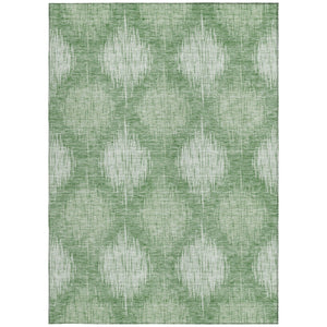 Homeroots 3' Stylish Ikat Washable Area Rug In Artichoke Green & Fern Green For Indoor/Outdoor Spaces 8' X 10' Polyester 589161