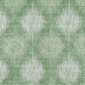 Homeroots 3' Stylish Ikat Washable Area Rug In Artichoke Green & Fern Green For Indoor/Outdoor Spaces 9' X 12' Polyester 589162