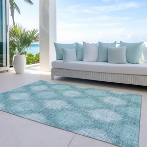 Homeroots 3' Stylish Ikat Washable Area Rug In Artichoke Green & Fern Green For Indoor/Outdoor Spaces 3' X 5' Polyester 589170