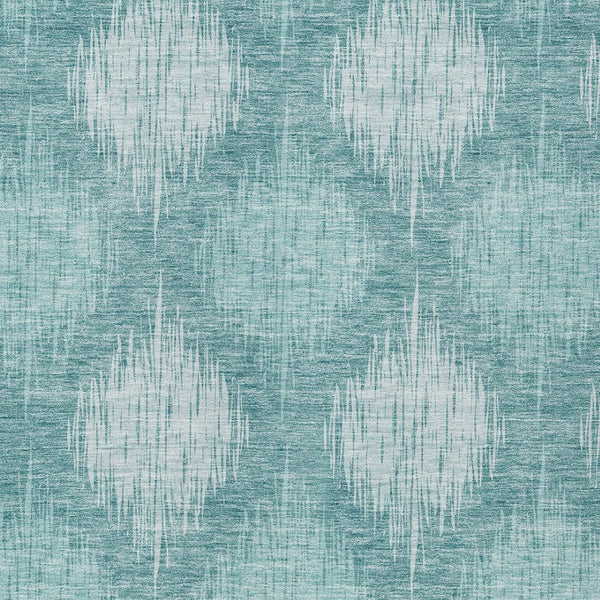 Homeroots 3' Stylish Ikat Washable Area Rug In Artichoke Green & Fern Green For Indoor/Outdoor Spaces 9' X 12' Polyester 589174