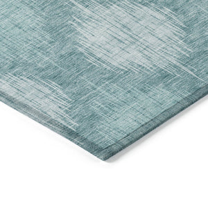 Homeroots 3' Stylish Ikat Washable Area Rug In Artichoke Green & Fern Green For Indoor/Outdoor Spaces 10' X 14' Polyester 589175