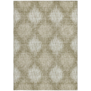 Homeroots 3' Stylish Ikat Washable Area Rug In Artichoke Green & Fern Green For Indoor/Outdoor Spaces 3' X 5' Polyester 589176
