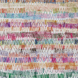 Homeroots 3' Green Ivory And Purple Striped Washable Area Rug – Stylish Indoor-outdoor Accent For Any Space 8' X 10' Polyester 589185