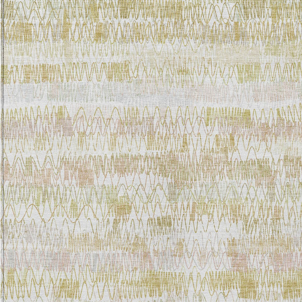 Homeroots 3' Green Ivory And Purple Striped Washable Area Rug – Stylish Indoor-outdoor Accent For Any Space 9' X 12' Polyester 589192