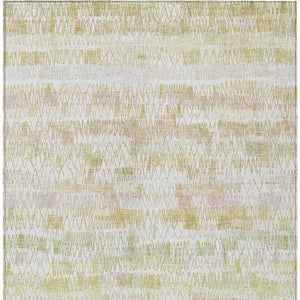 Homeroots 3' Green Ivory And Purple Striped Washable Area Rug – Stylish Indoor-outdoor Accent For Any Space 9' X 12' Polyester 589192