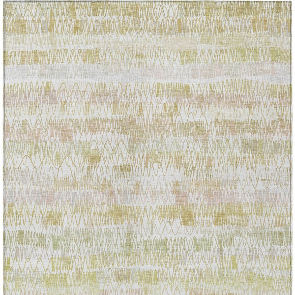 Homeroots 3' Green Ivory And Purple Striped Washable Area Rug – Stylish Indoor-outdoor Accent For Any Space 10' X 14' Polyester 589193
