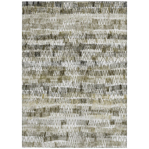 Homeroots 3' Green Ivory And Purple Striped Washable Area Rug – Stylish Indoor-outdoor Accent For Any Space 5' X 8' Polyester 589195