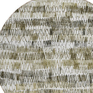 Homeroots 3' Green Ivory And Purple Striped Washable Area Rug – Stylish Indoor-outdoor Accent For Any Space 8' Round Polyester 589196