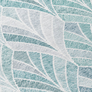 Homeroots 3' Aqua Mint Green And Silver Geometric Washable Area Rug For Indoor And Outdoor Spaces 9' X 12' Polyester 589204