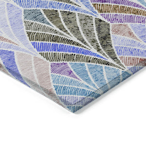 Homeroots 3' Aqua Mint Green And Silver Geometric Washable Area Rug For Indoor And Outdoor Spaces 5' X 8' Polyester 589207