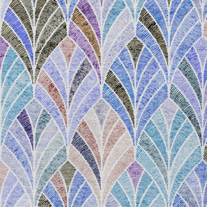 Homeroots 3' Aqua Mint Green And Silver Geometric Washable Area Rug For Indoor And Outdoor Spaces 5' X 8' Polyester 589207