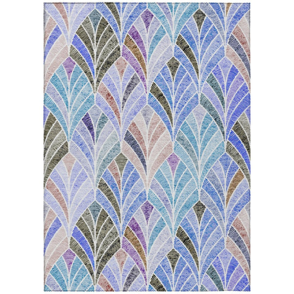 HomeRoots 5' Vibrant Geometric Washable Area Rug for Indoor and Outdoor Spaces - Durable, Stylish & Easy Care 10' X 14' 589211