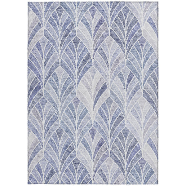 Homeroots 3' Aqua Mint Green And Silver Geometric Washable Area Rug For Indoor And Outdoor Spaces 3' X 5' Polyester 589212