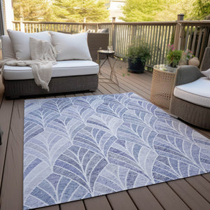 Homeroots 3' Aqua Mint Green And Silver Geometric Washable Area Rug For Indoor And Outdoor Spaces 3' X 5' Polyester 589212