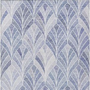 Homeroots 3' Aqua Mint Green And Silver Geometric Washable Area Rug For Indoor And Outdoor Spaces 3' X 5' Polyester 589212