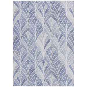 Homeroots 3' Aqua Mint Green And Silver Geometric Washable Area Rug For Indoor And Outdoor Spaces 5' X 8' Polyester 589213
