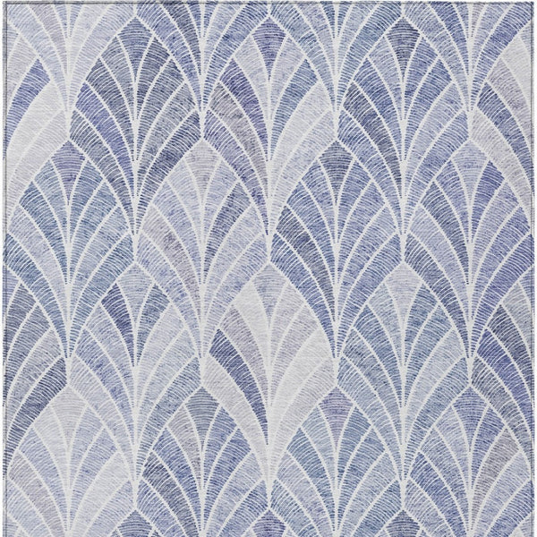 Homeroots 3' Aqua Mint Green And Silver Geometric Washable Area Rug For Indoor And Outdoor Spaces 9' X 12' Polyester 589216