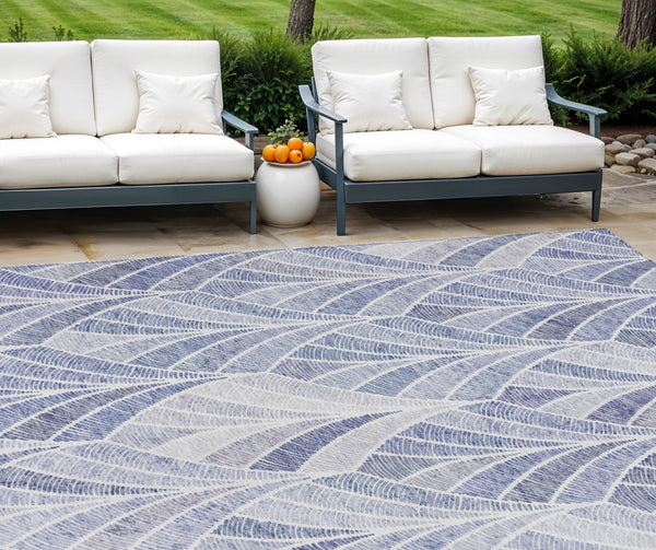 Homeroots 3' Aqua Mint Green And Silver Geometric Washable Area Rug For Indoor And Outdoor Spaces 10' X 14' Polyester 589217