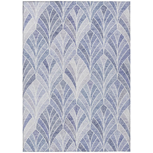 HomeRoots 5' Denim Blue and Sky Blue Geometric Washable Area Rug for Indoor and Outdoor Style and Durability 10' X 14' 589217