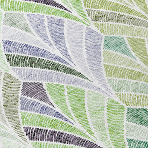 Homeroots 3' Aqua Mint Green And Silver Geometric Washable Area Rug For Indoor And Outdoor Spaces 3' X 5' Polyester 589218