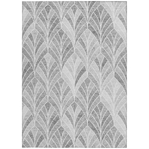 Homeroots 3' Aqua Mint Green And Silver Geometric Washable Area Rug For Indoor And Outdoor Spaces 10' X 14' Polyester 589229