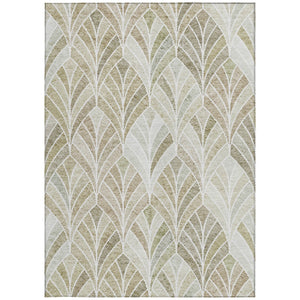 Homeroots 3' Aqua Mint Green And Silver Geometric Washable Area Rug For Indoor And Outdoor Spaces 3' X 5' Polyester 589230
