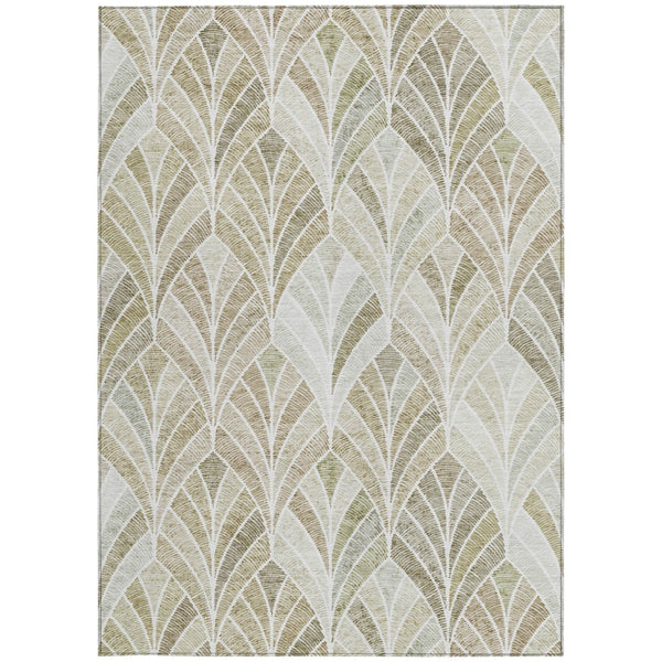 Homeroots 3' Aqua Mint Green And Silver Geometric Washable Area Rug For Indoor And Outdoor Spaces 3' X 5' Polyester 589230